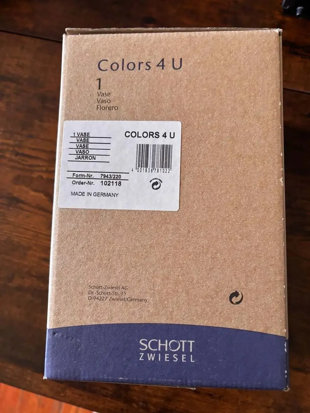 Schott Zwiesel Colors 4 U Glass Vase
